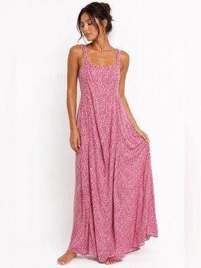 1. State Pink Floral Scoop Neck Maxi Dress